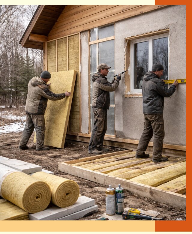 Утепление дачного дома в Элисте от 4919 руб/м2 — недорого | ТепломастерЭлс