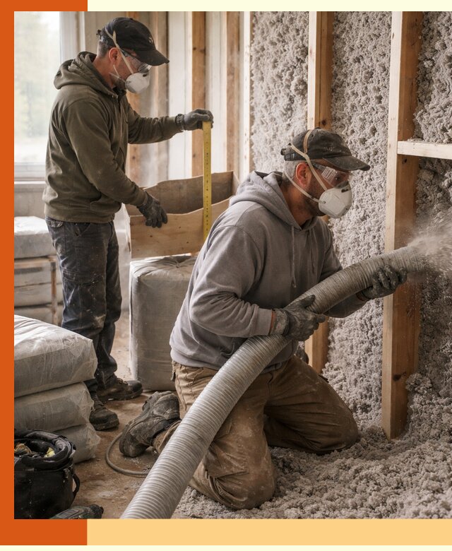 Утепление таунхауса эковатой в Элисте для максимально теплых стен