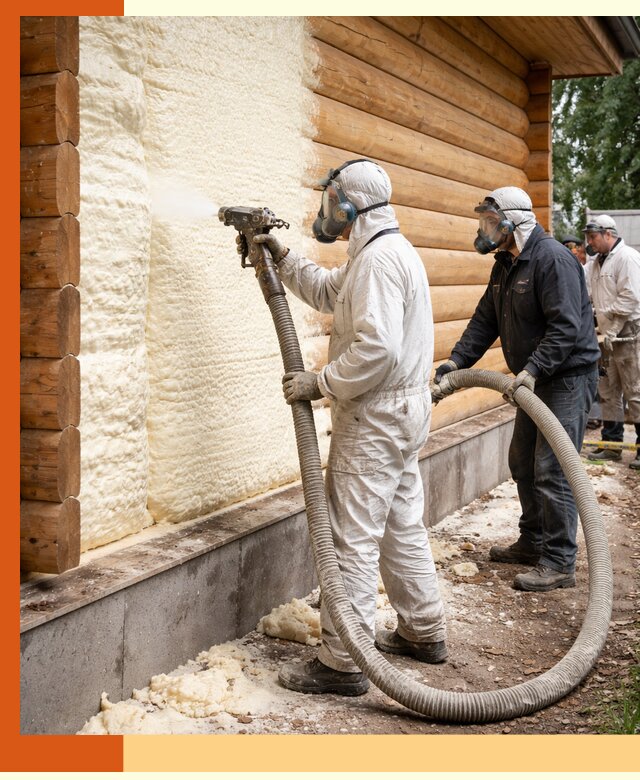 Утепление дома из бруса пенополиуретаном в Элисте