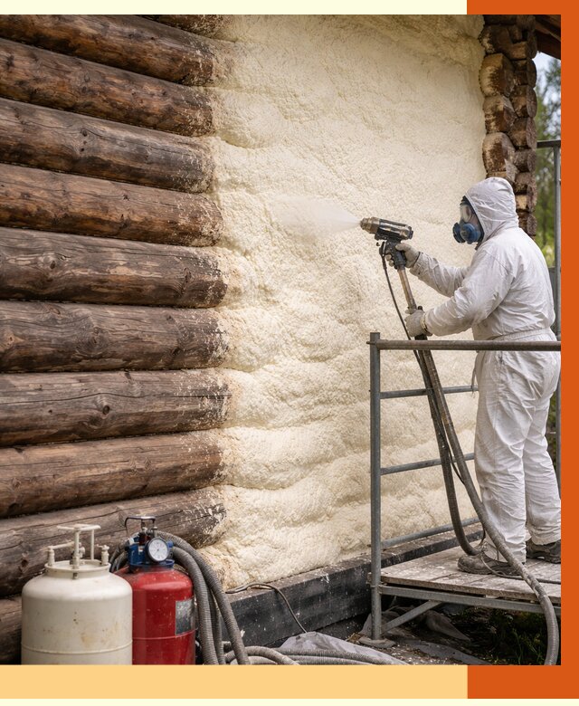 Утепление бревенчатого дома ППУ в Элисте под ключ от 6473 руб. | ТепломастерЭлс