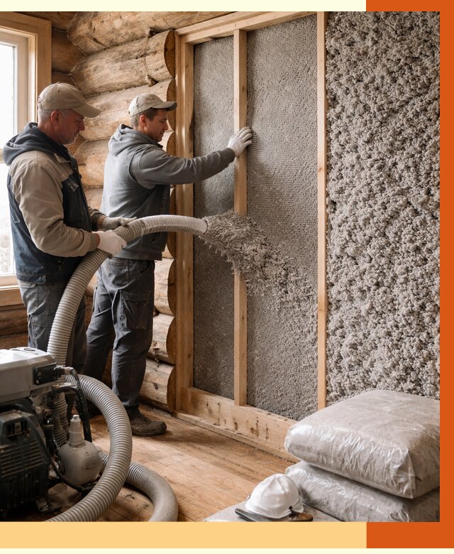 Утепление бревенчатого дома эковатой в Элисте от 2848 руб. | ТепломастерЭлс