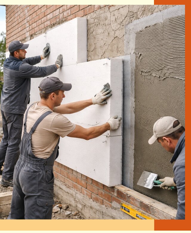 Утепление кирпичного дома в Элисте от 4350 руб. под ключ | ТепломастерЭлс