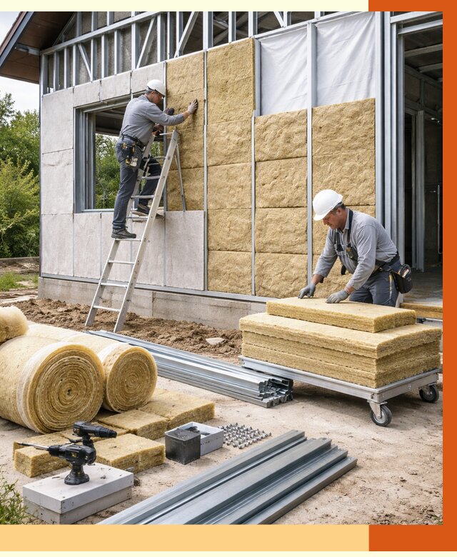 Утепление дома из ЛСТК в Элисте от 5385 руб./м² — профессионально | ТепломастерЭлс