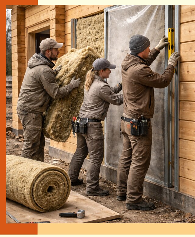 Утепление дома из двойного бруса в Элисте качественно и надёжно