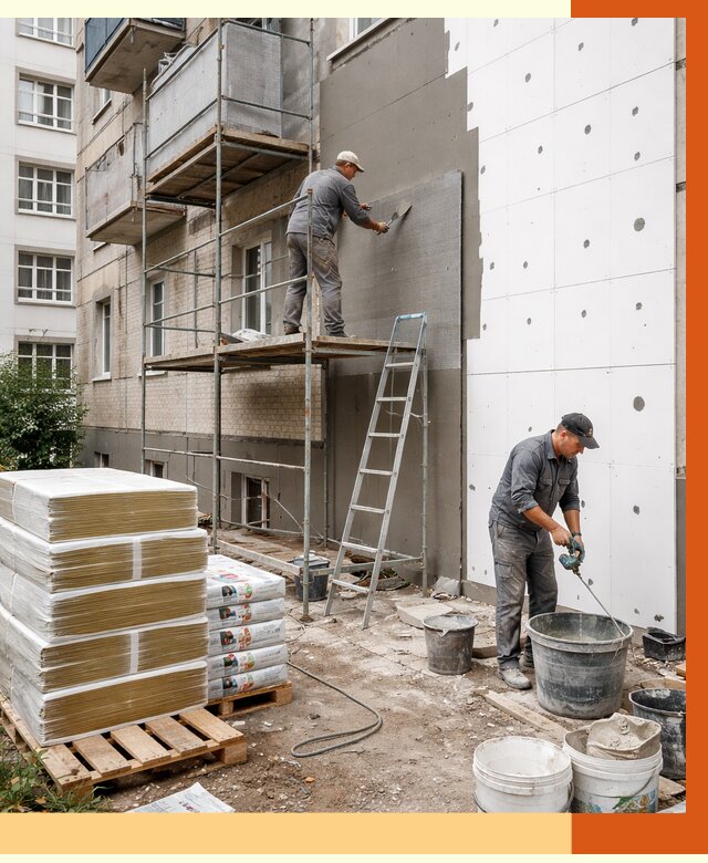 Утепление квартиры снаружи в Элисте от 6369 руб/м2 под ключ | ТепломастерЭлс