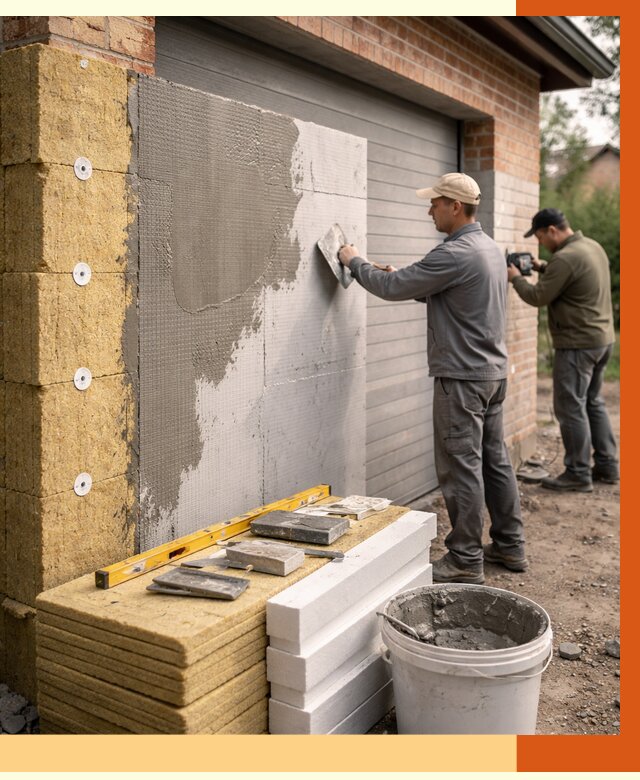 Утепление гаража снаружи в Элисте от 4350 руб. за м2 — наружное утепление под ключ | ТепломастерЭлс