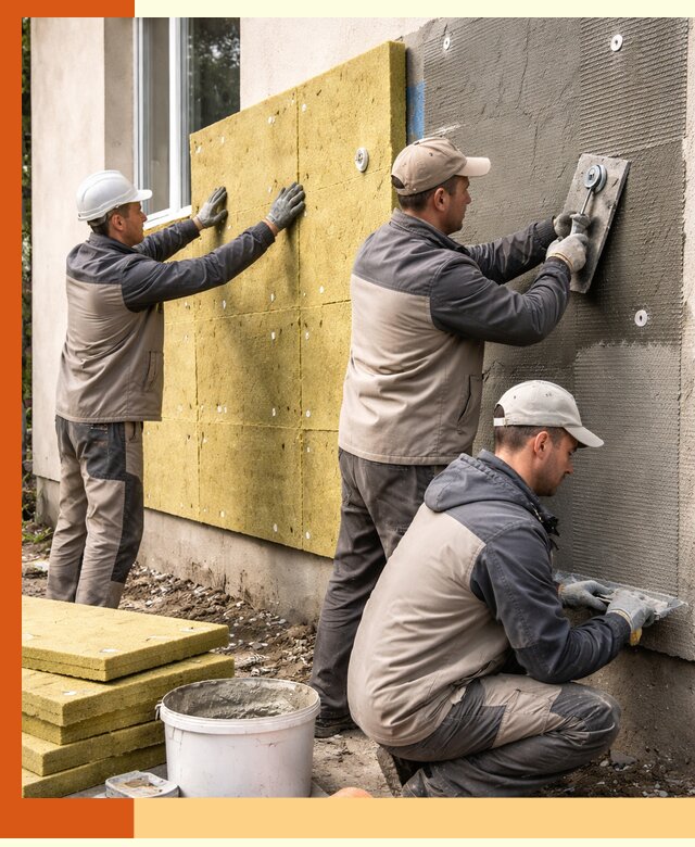 Утепление фасада под штукатурку в Элисте — энергоэффективная технология