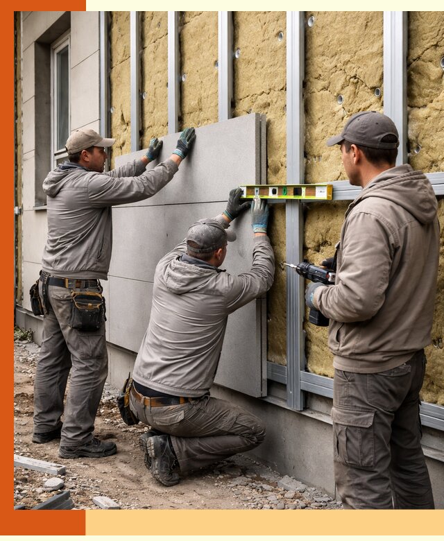 Утепление вентилируемого фасада под ключ в Элисте