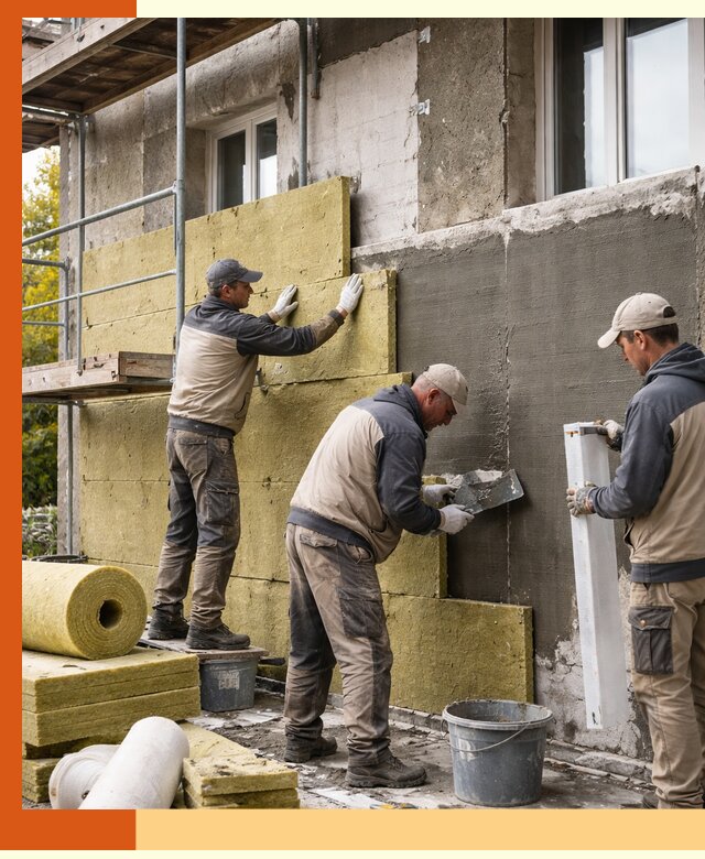 Утепление фасада зданий и домов в Элисте