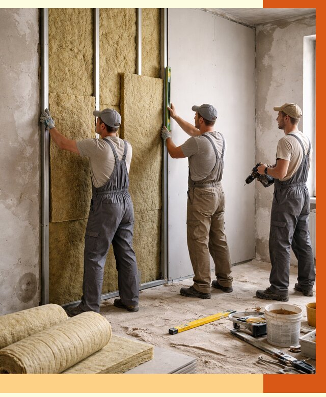 Утепление стен изнутри в Элисте от 2330 руб/м² под ключ | ТепломастерЭлс