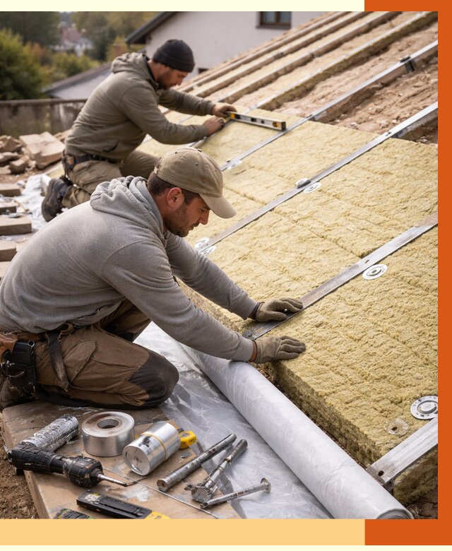 Утепление крыши снаружи в Элисте под ключ от 1243 руб./м2 | ТепломастерЭлс