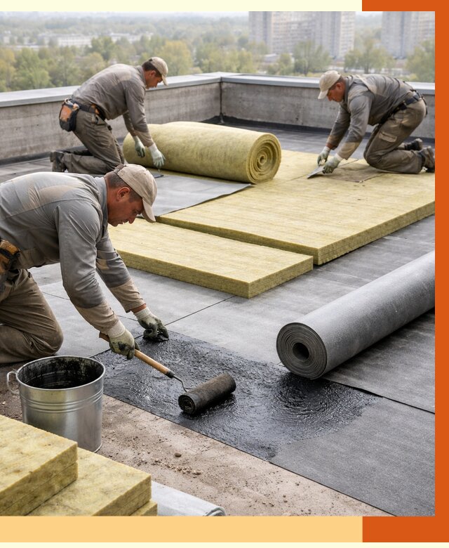 Утепление плоской крыши в Элисте от 7456 руб./м2 под ключ | ТепломастерЭлс