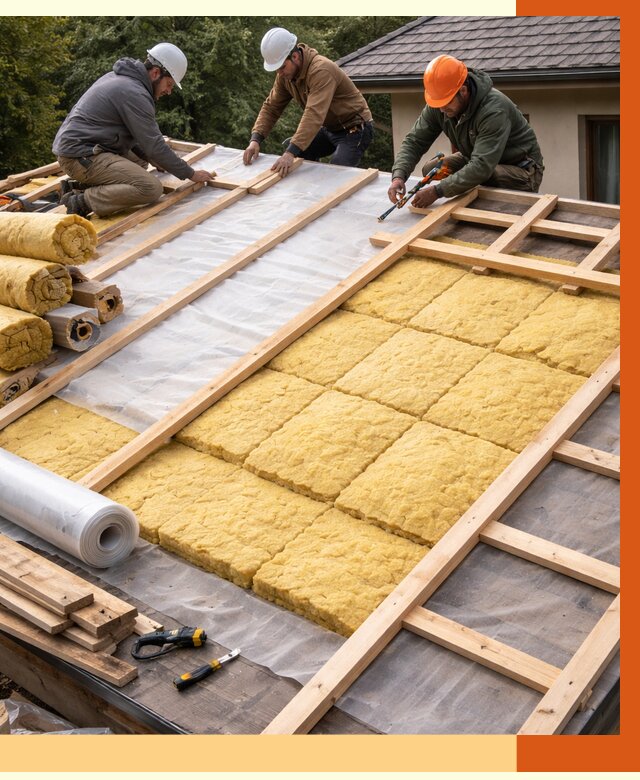 Утепление скатной крыши в Элисте от 1295 руб./м2 под ключ | ТепломастерЭлс