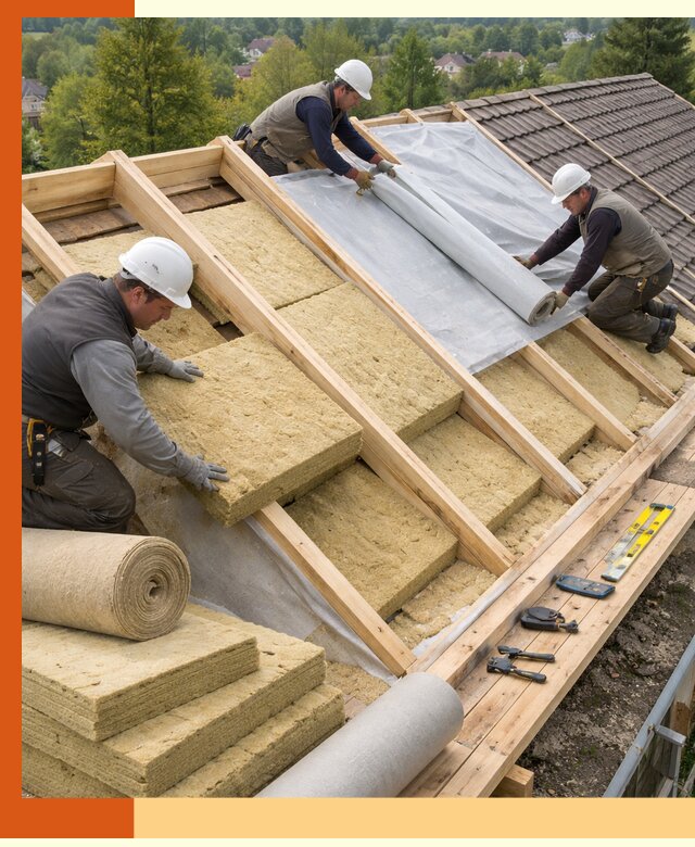 Утепление скатной крыши в Элисте качественно и надёжно