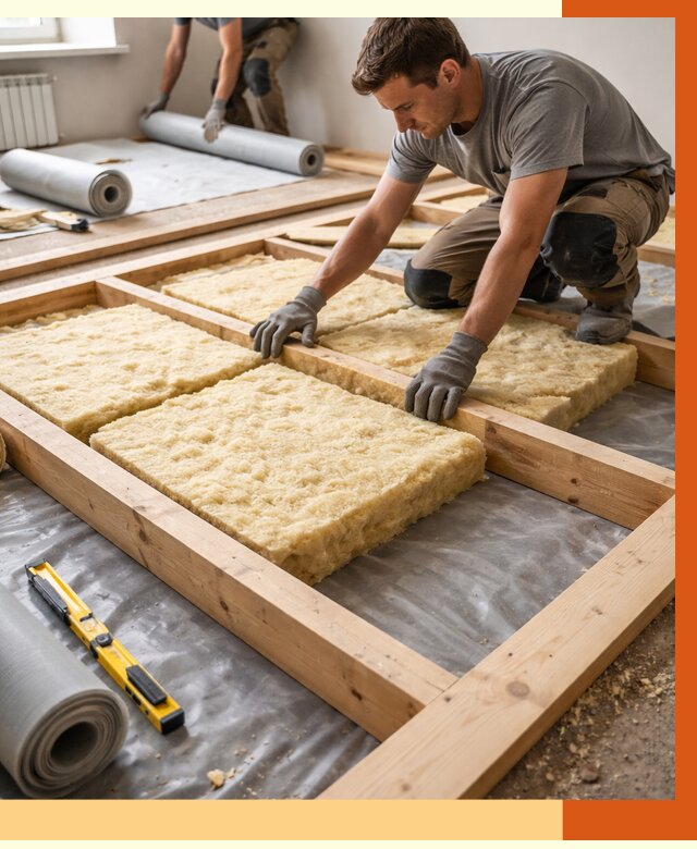 Утепление деревянного пола в Элисте от 1553 руб./м2 под ключ | ТепломастерЭлс