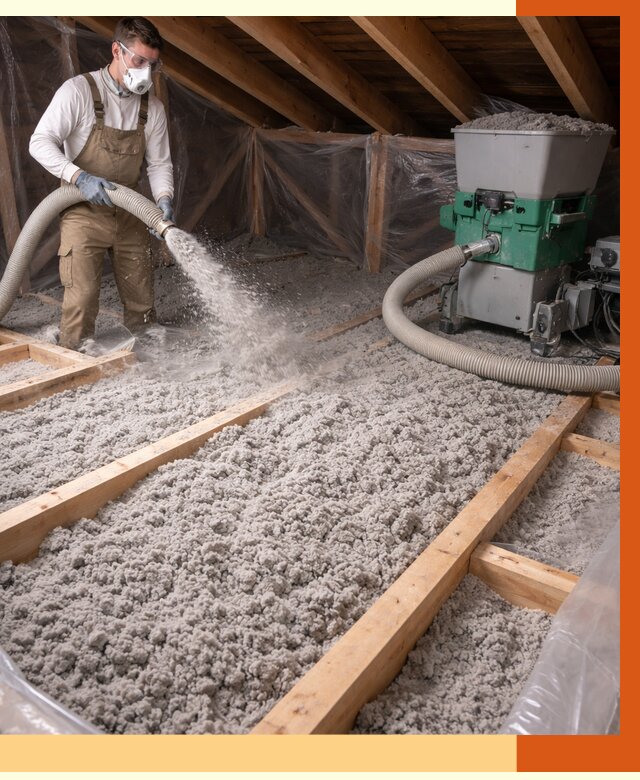 Утепление чердака эковатой в Элисте от 1502 руб/м2 — заказать у ТепломастерЭлс