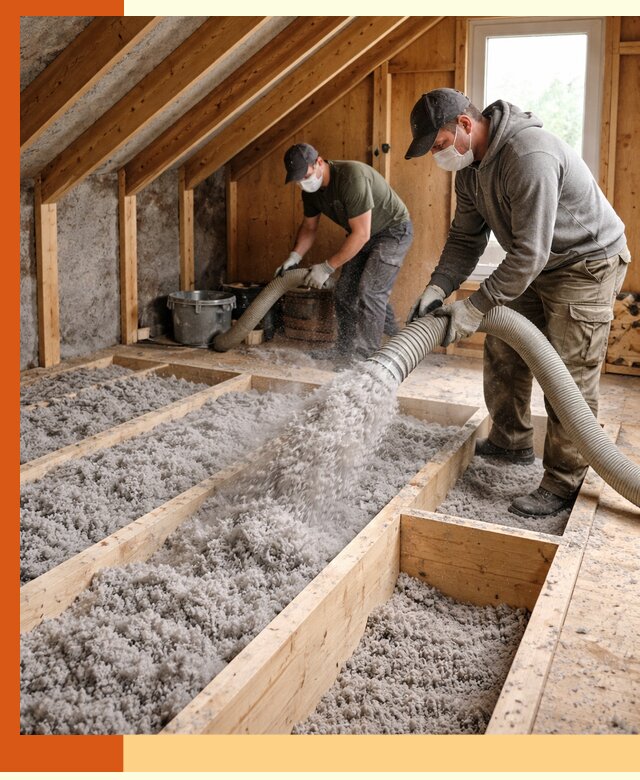 Утепление мансарды эковатой в Элисте с гарантией качества