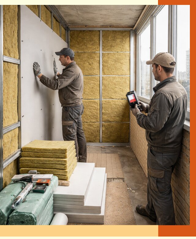 Утепление балкона в Элисте от 4660 руб. под ключ | ТепломастерЭлс