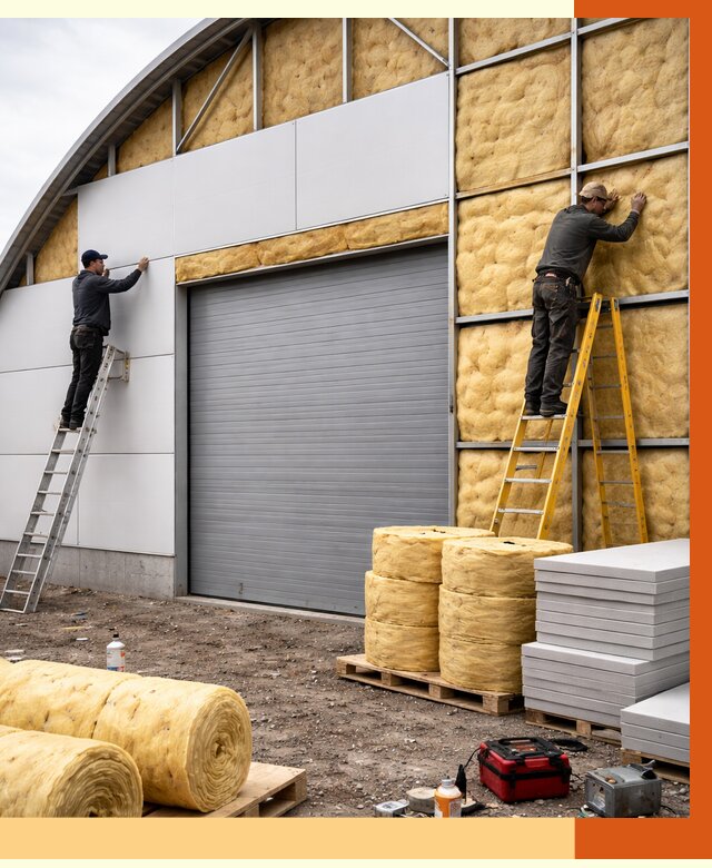 Утепление ангара пенополиуретаном в Элисте от 7456 руб./м² — комплекс от ТепломастерЭлс