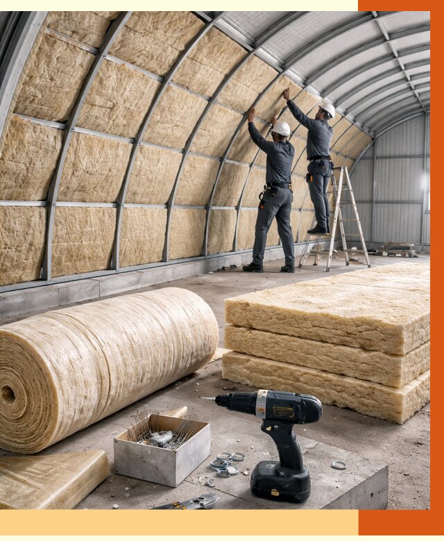 Утепление арочного ангара в Элисте от 3314 руб./м2 под ключ | ТепломастерЭлс