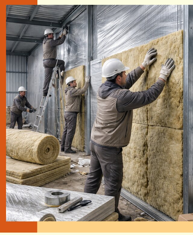 Утепление металлического склада в Элисте: теплоизоляция и герметизация