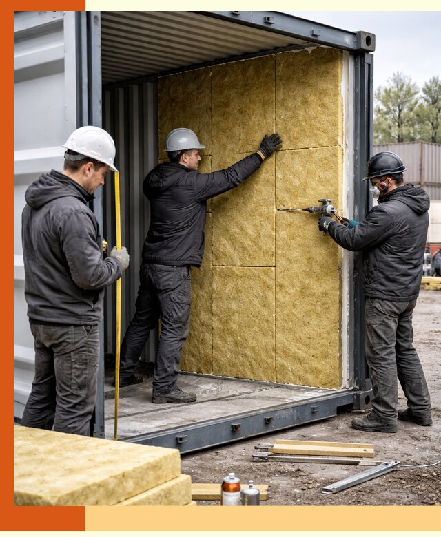 Утепление морского контейнера в Элисте: надежная теплоизоляция и защита