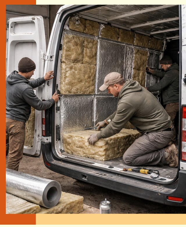 Утепление фургона в Элисте: профессиональная теплоизоляция и шумоизоляция