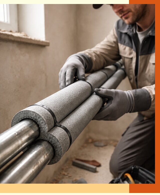 Утепление труб отопления в Элисте от 2951 руб. за м² — услуги под ключ | ТепломастерЭлс