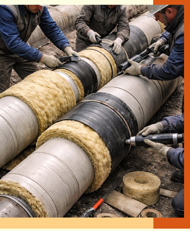 Утепление трубопровода в Элисте под ключ от 1916 руб. — надежно и выгодно | ТепломастерЭлс