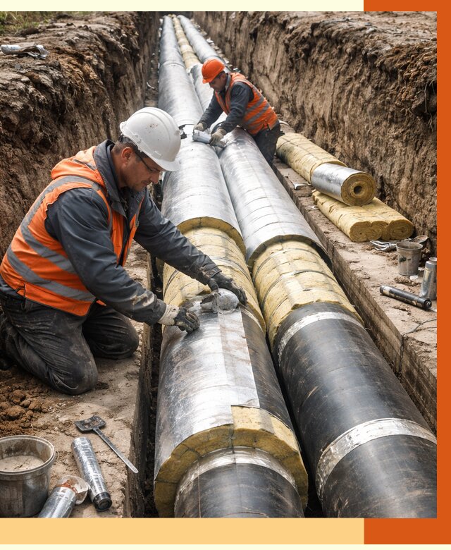 Утепление теплотрассы в Элисте от 4660 руб./м2 — ппу и комплексная изоляция | ТепломастерЭлс