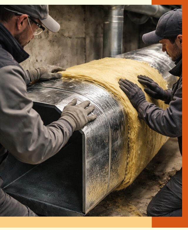 Утепление воздуховодов в Элисте от 4350 руб. — теплоизоляция вентиляции | ТепломастерЭлс