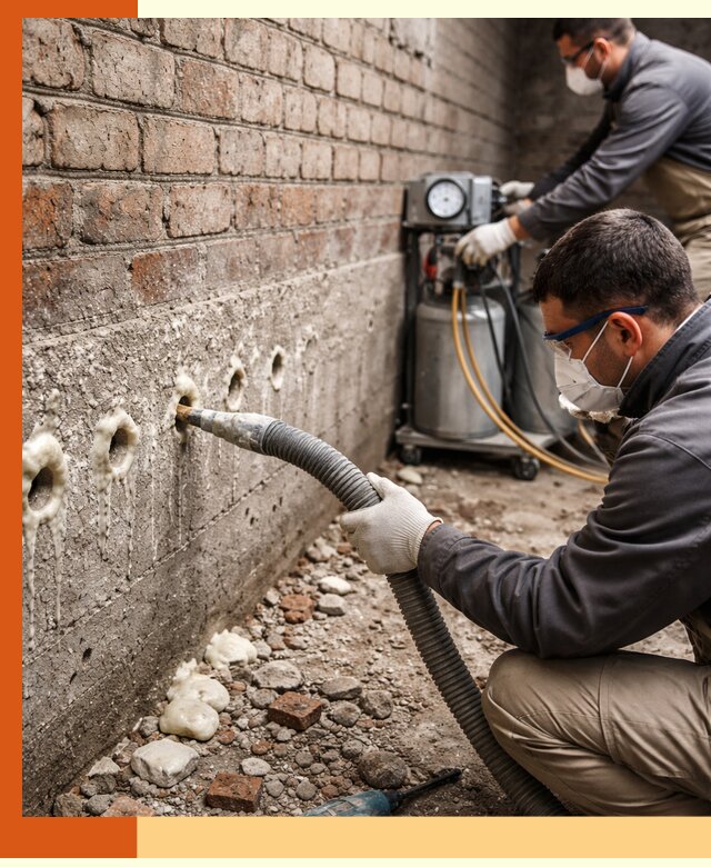 Заполнение колодцевой кладки ППУ в Элисте быстро и герметично