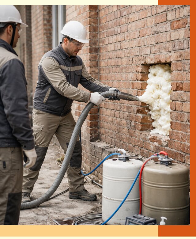 Заливка ППУ в пустоты кирпичной стены в Элисте от 2848 руб. | ТепломастерЭлс