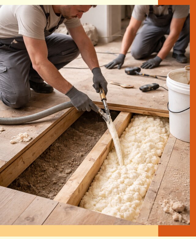 Заполнение пустот пола в Элисте от 2796 руб. — утепление пустот пола под ключ | ТепломастерЭлс