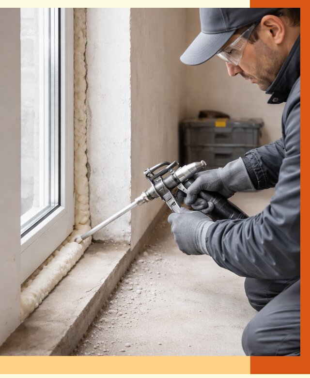 Герметизация стыков ППУ в Элисте от 1709 руб. за м2 — утепление примыканий под ключ | ТепломастерЭлс