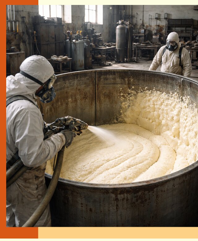 Заливка ппу в емкости с полной изоляцией и герметизацией в Элисте