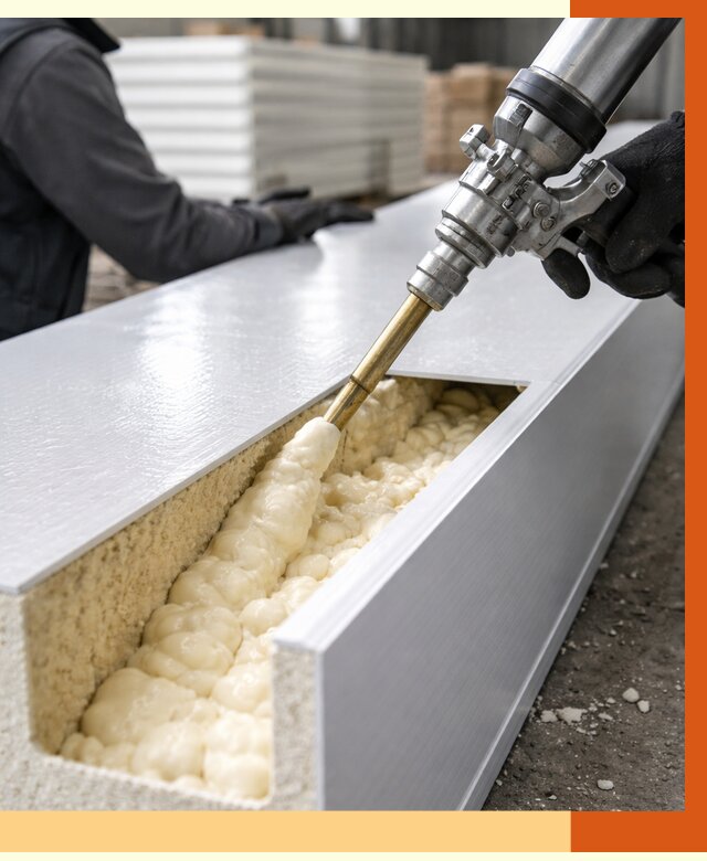 Заполнение пустот холодильных панелей в Элисте от 7767 руб. | ТепломастерЭлс