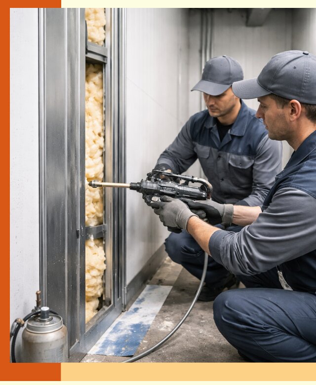 Заполнение пустот холодильных панелей в Элисте специализированной пеной