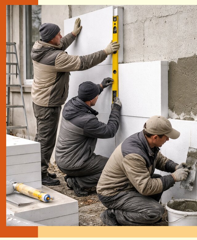 Утепление пенопластом наружных стен и фасадов в Элисте