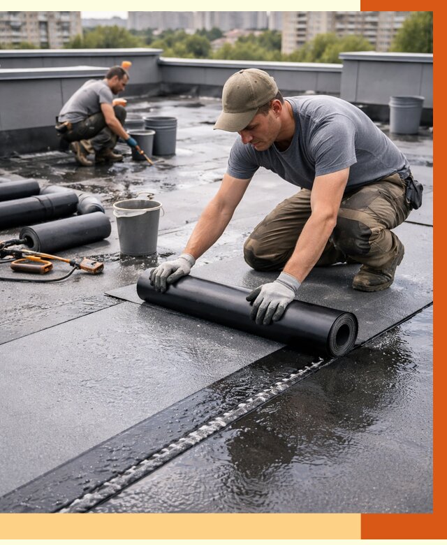 Гидроизоляция плоской кровли в Элисте от 4660 руб./м2 — профессионально | ТепломастерЭлс