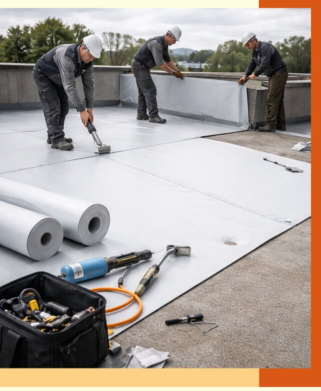 Гидроизоляция мембранной кровли в Элисте от 7767 руб./м² — профессионально | ТепломастерЭлс