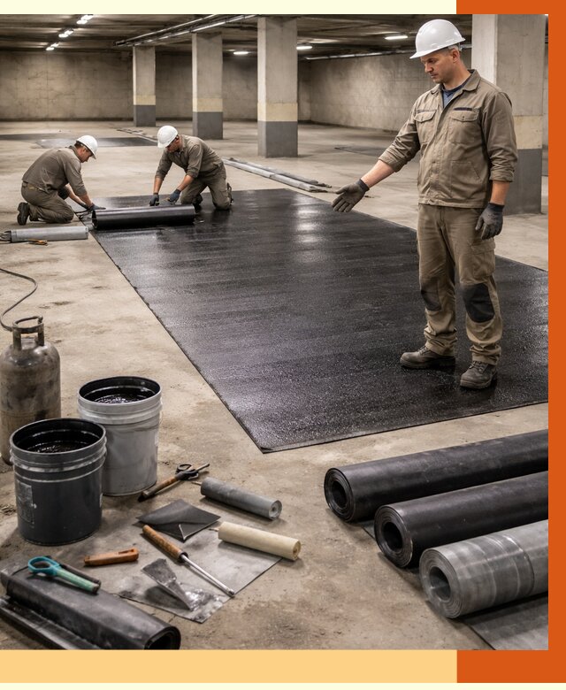 Гидроизоляция паркинга в Элисте от 1243 руб/м² — профессиональная защита | ТепломастерЭлс