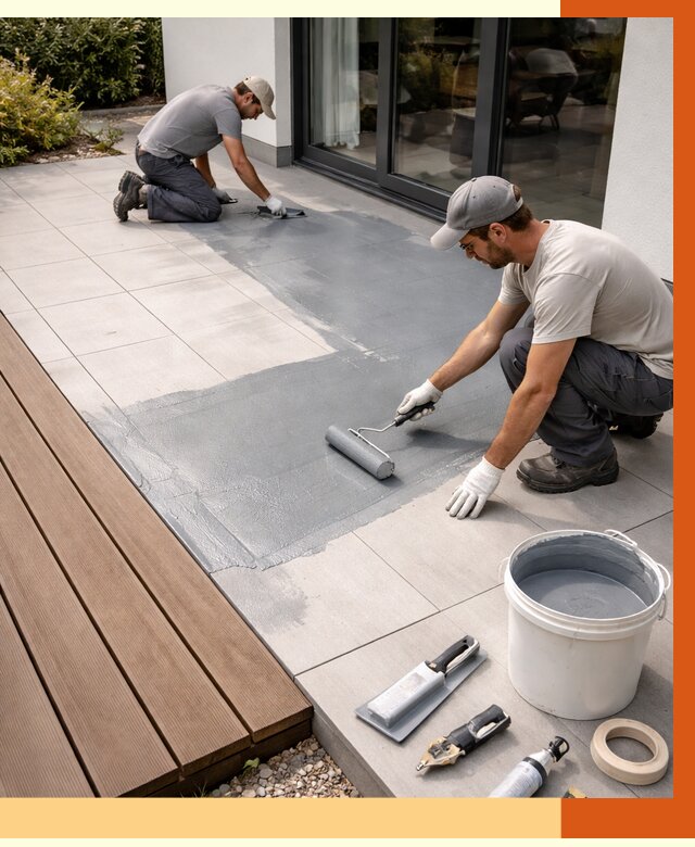 Гидроизоляция террасы в Элисте под ключ от 7767 руб./м² | ТепломастерЭлс