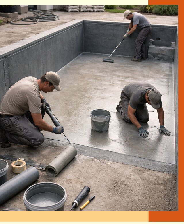 Профессиональная гидроизоляция бассейна в Элисте от 6731 руб. за м2 | ТепломастерЭлс