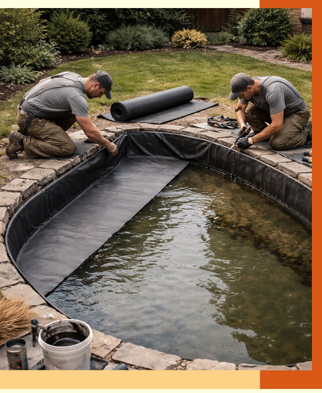 Гидроизоляция пруда в Элисте от 15534 руб. под ключ | ТепломастерЭлс профессионально