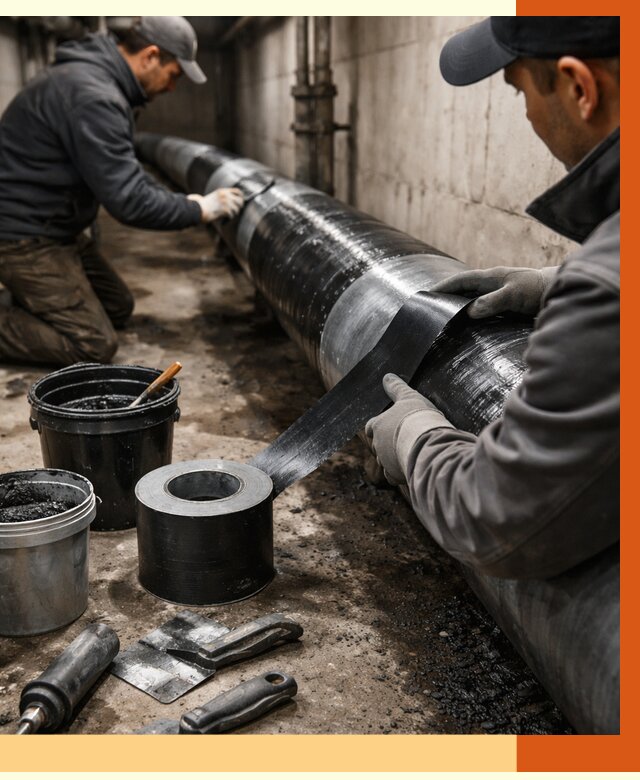 Гидроизоляция труб в Элисте от 2589 руб. — профессиональная герметизация | ТепломастерЭлс