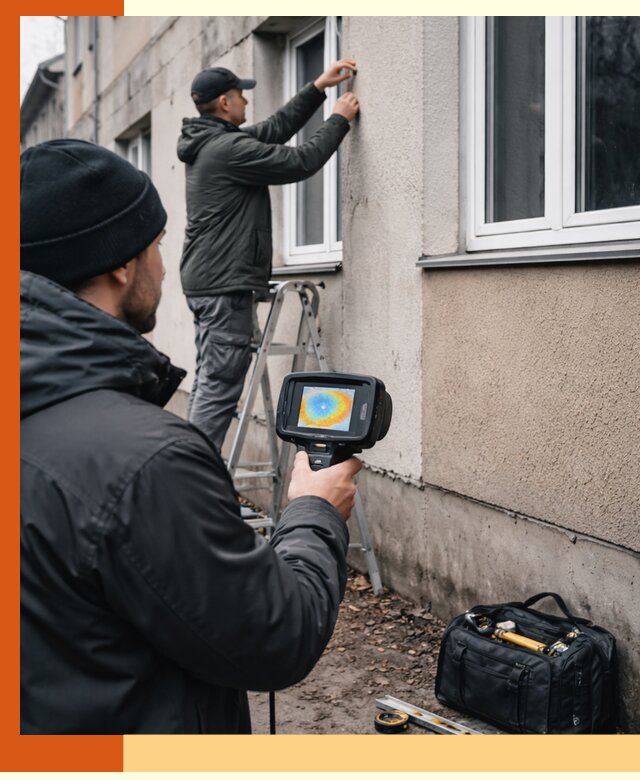 Тепловизионное обследование фасада в Элисте для выявления дефектов