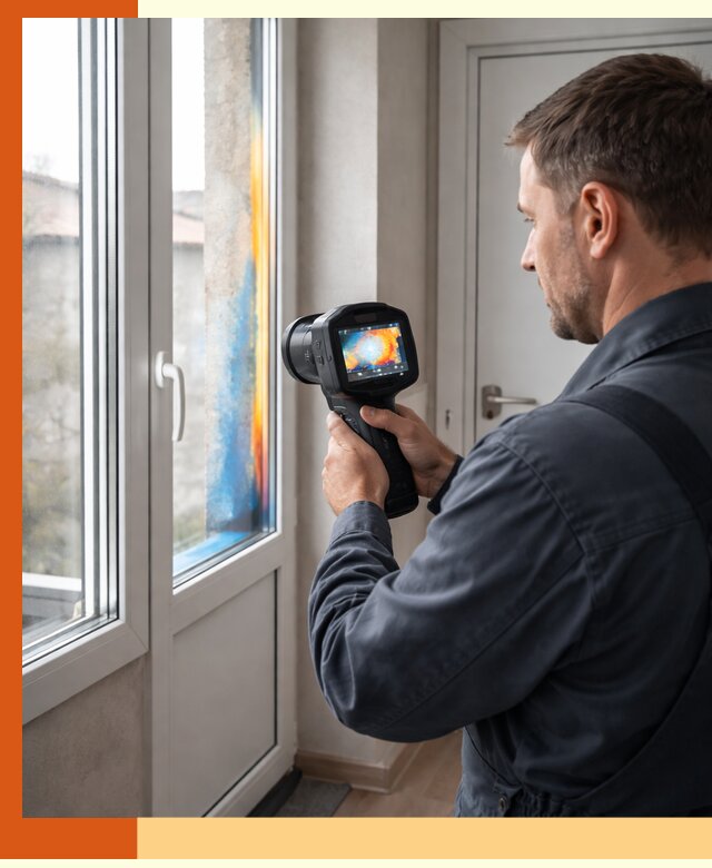Тепловизионное обследование окон и дверей в Элисте