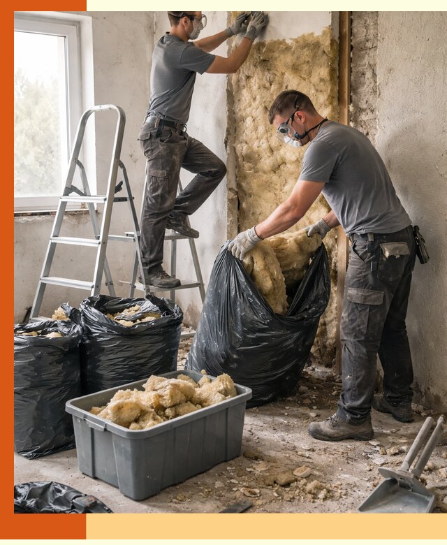 Демонтаж старого утеплителя и вывоз отходов в Элисте