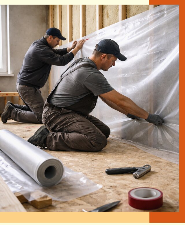 Монтаж пароизоляции в Элисте от 2589 руб. — установка и укладка под ключ | ТепломастерЭлс